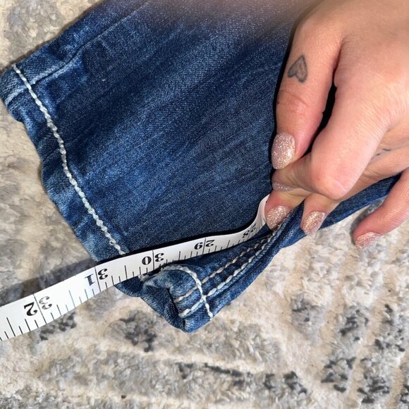 Ariya Jeans Dark Blue Women White Stitching Embellished Pockets Size 11 / 12 - Picture 7 of 14